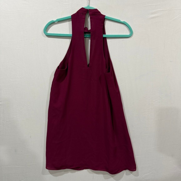 Lulus Womens XS Burgundy Halter Neck Keyhole Shift Dress Wine Berry Mini G - Picture 3 of 8